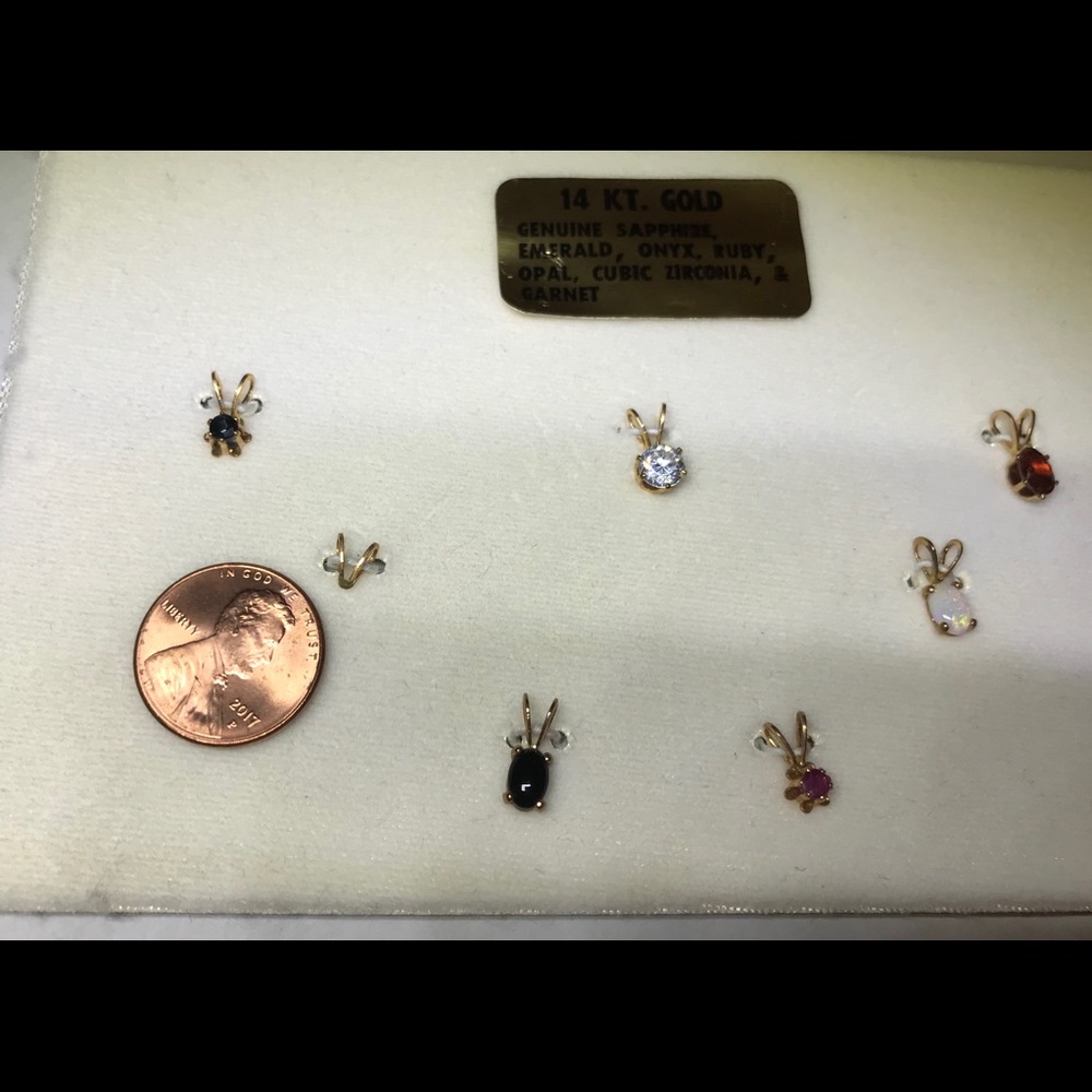 6 Genuine Stone Pendants NEW